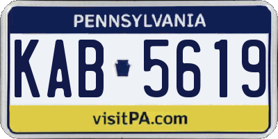 PA license plate KAB5619