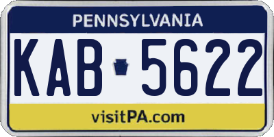 PA license plate KAB5622