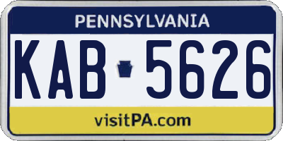 PA license plate KAB5626