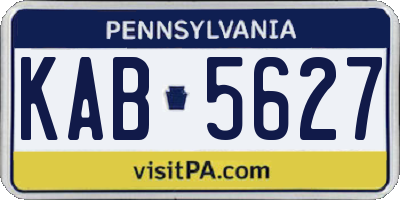 PA license plate KAB5627
