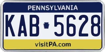 PA license plate KAB5628