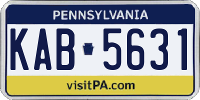 PA license plate KAB5631