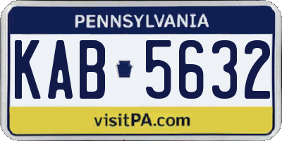 PA license plate KAB5632