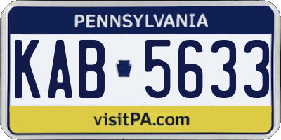 PA license plate KAB5633