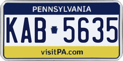 PA license plate KAB5635