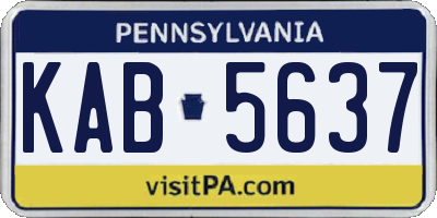 PA license plate KAB5637