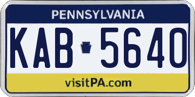 PA license plate KAB5640