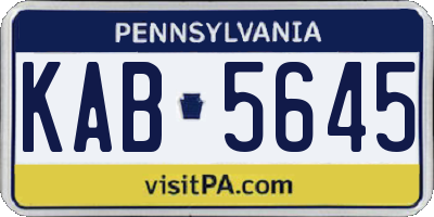 PA license plate KAB5645