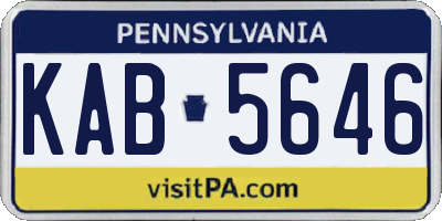 PA license plate KAB5646
