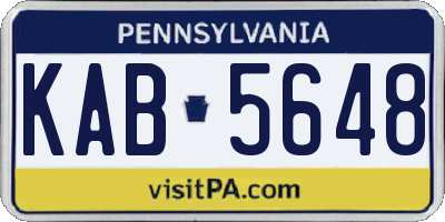PA license plate KAB5648