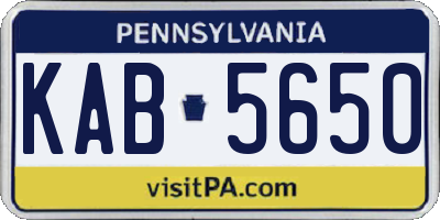 PA license plate KAB5650