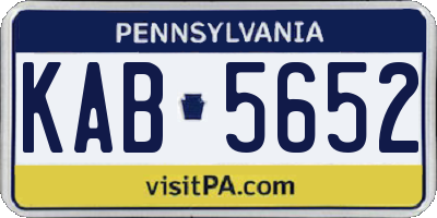 PA license plate KAB5652