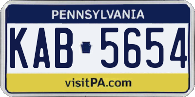PA license plate KAB5654