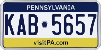 PA license plate KAB5657