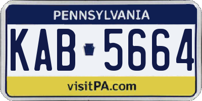 PA license plate KAB5664