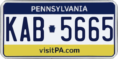 PA license plate KAB5665