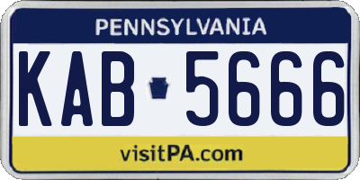 PA license plate KAB5666
