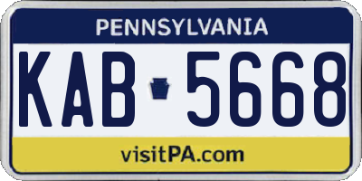 PA license plate KAB5668
