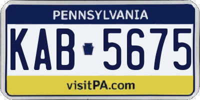 PA license plate KAB5675