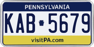 PA license plate KAB5679