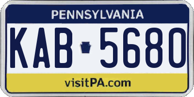 PA license plate KAB5680