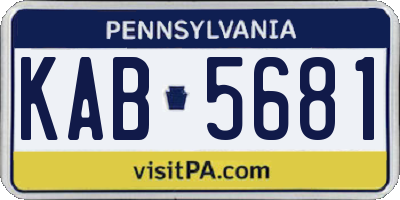 PA license plate KAB5681