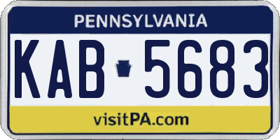 PA license plate KAB5683