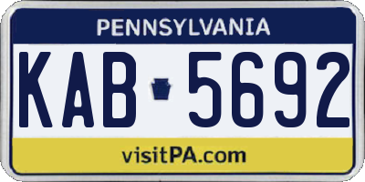 PA license plate KAB5692