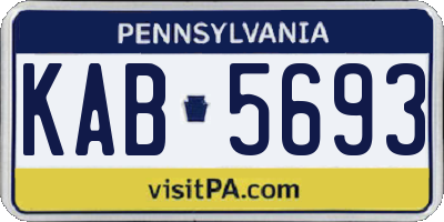 PA license plate KAB5693