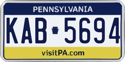 PA license plate KAB5694