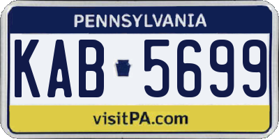 PA license plate KAB5699
