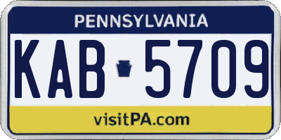 PA license plate KAB5709