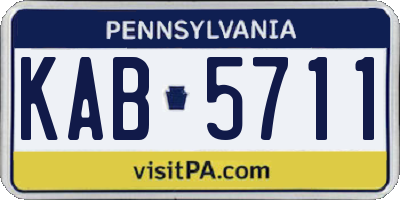 PA license plate KAB5711
