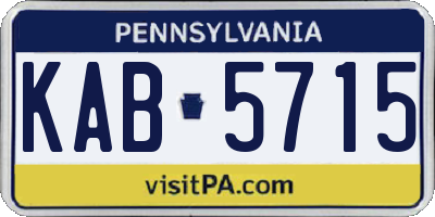 PA license plate KAB5715