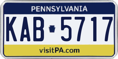 PA license plate KAB5717