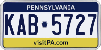 PA license plate KAB5727