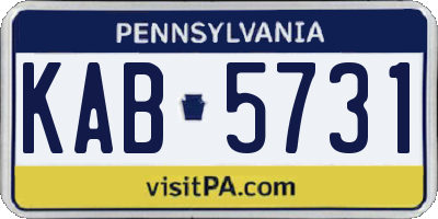 PA license plate KAB5731