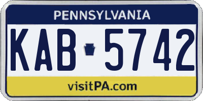 PA license plate KAB5742