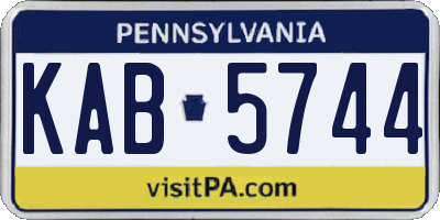 PA license plate KAB5744