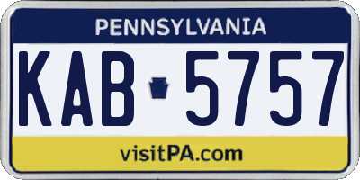 PA license plate KAB5757