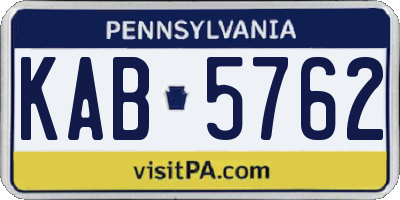 PA license plate KAB5762