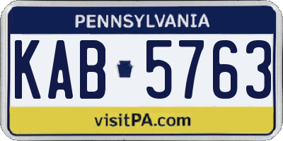 PA license plate KAB5763