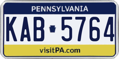 PA license plate KAB5764