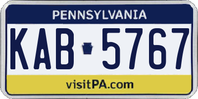 PA license plate KAB5767