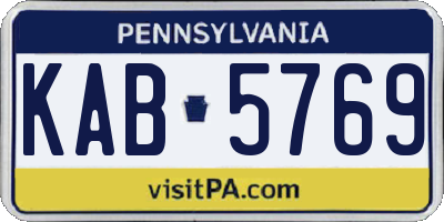 PA license plate KAB5769