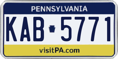 PA license plate KAB5771