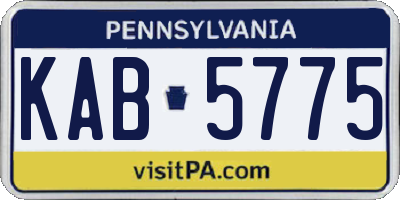 PA license plate KAB5775