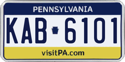 PA license plate KAB6101