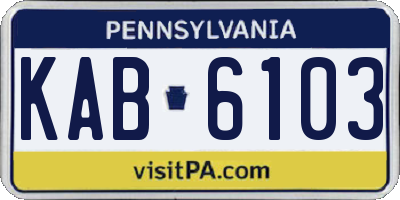 PA license plate KAB6103