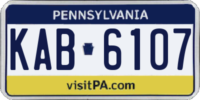 PA license plate KAB6107